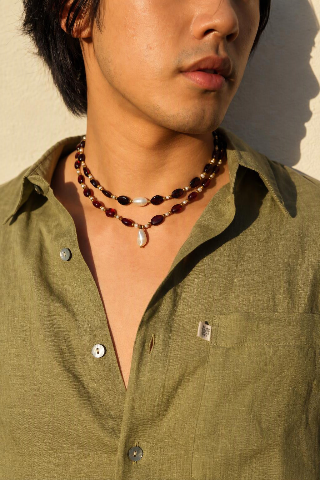 Suri Choker | Garnet & Pearl