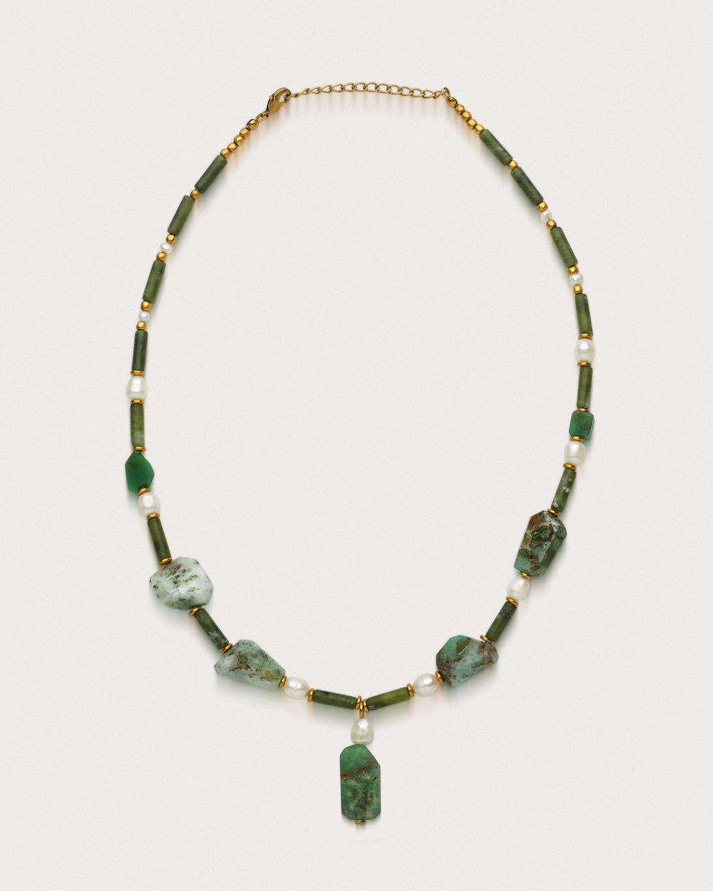 Dova | Olive Jade, Chrysoprase & Fresh water pearls
