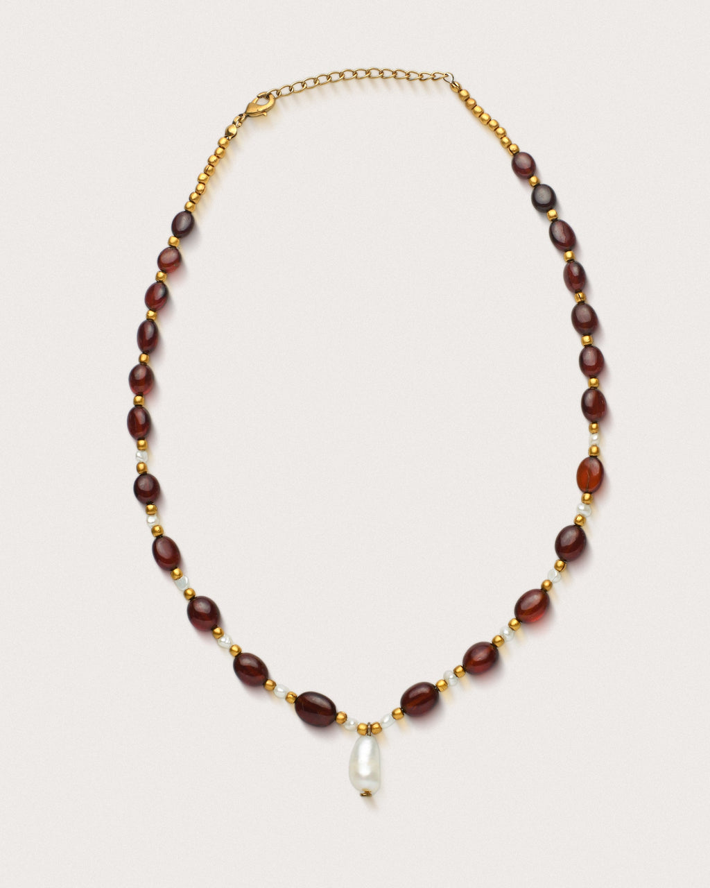 Suri Pendant | Garnet & Pearl
