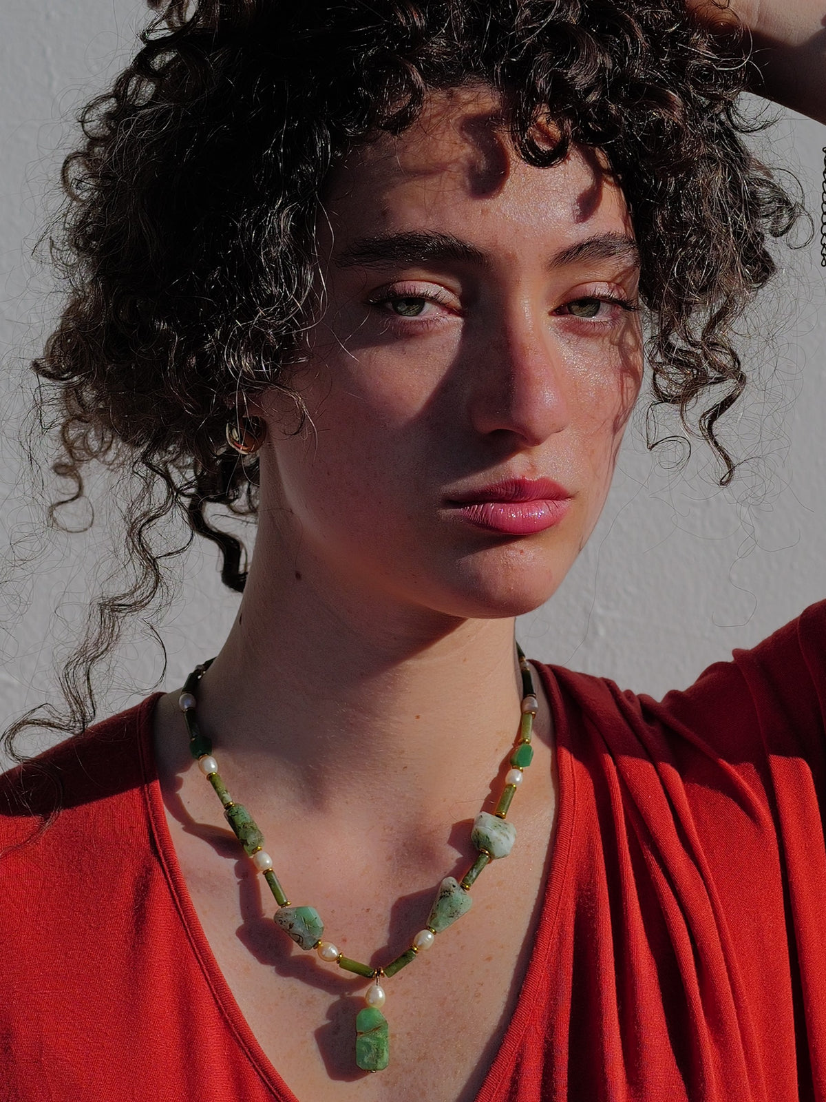 Dova | Olive Jade, Chrysoprase & Fresh water pearls