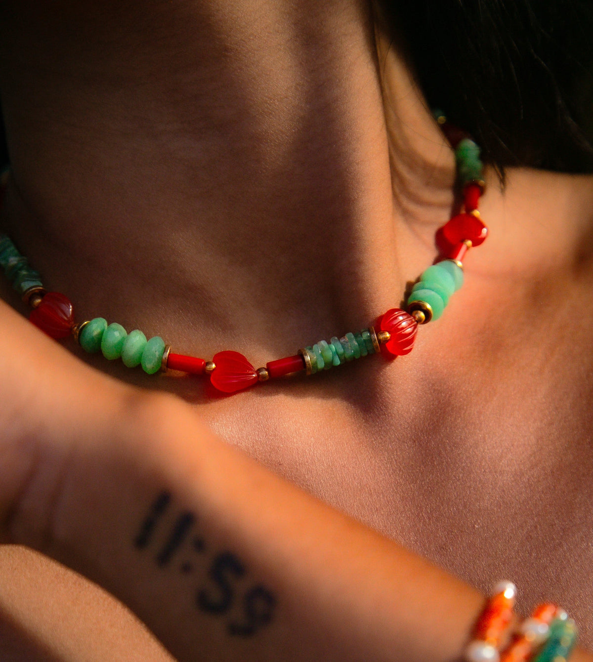 Rani | Carnelian Hearts & Chrysoprase